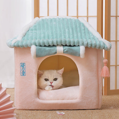 🏠 Removable & Washable Cat House – Cozy Enclosed Villa for Cats 😺