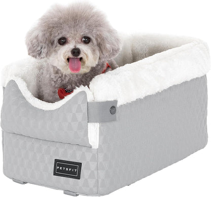 🚗 Small Dog Car Seat – Safe, Cozy & Space-Saving Console Carrier 🐶🩶