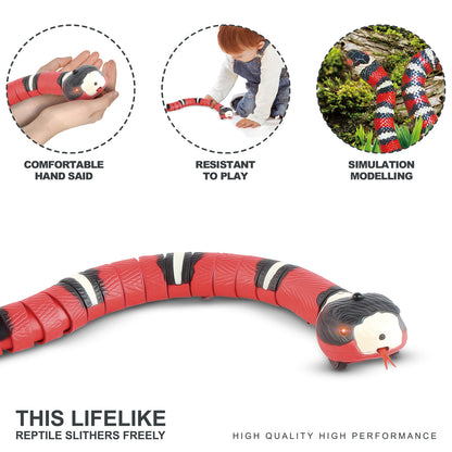 🐍 Smart Sensing Interactive Snake Cat Toy – Automatic Electronic Pet Teaser, USB Rechargeable 🐾