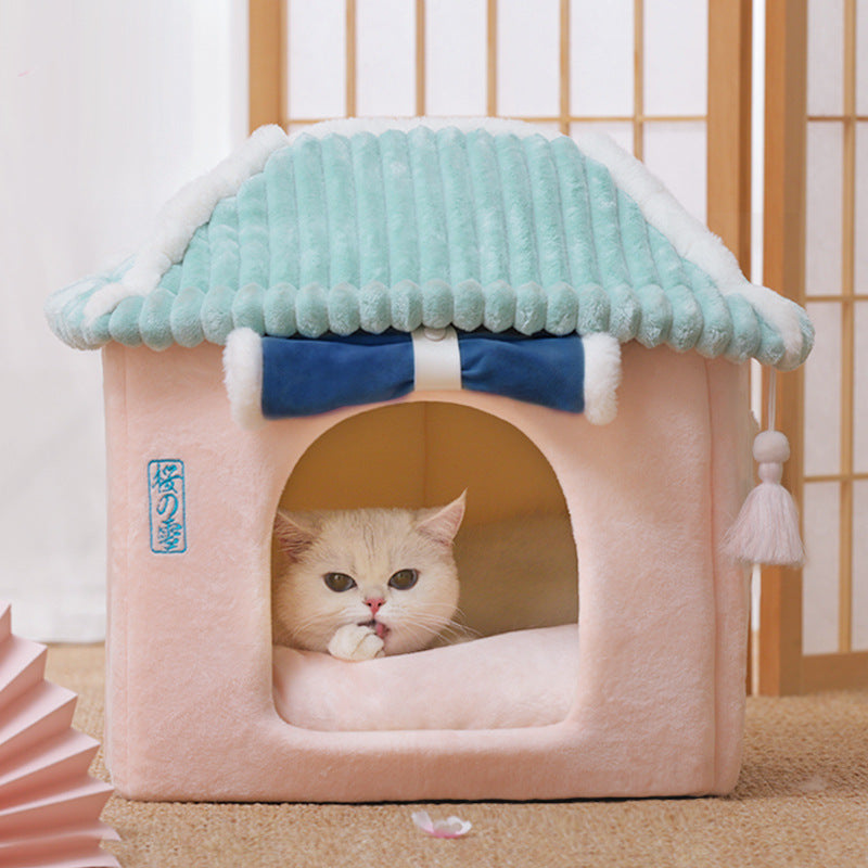 🏠 Removable & Washable Cat House – Cozy Enclosed Villa for Cats 😺