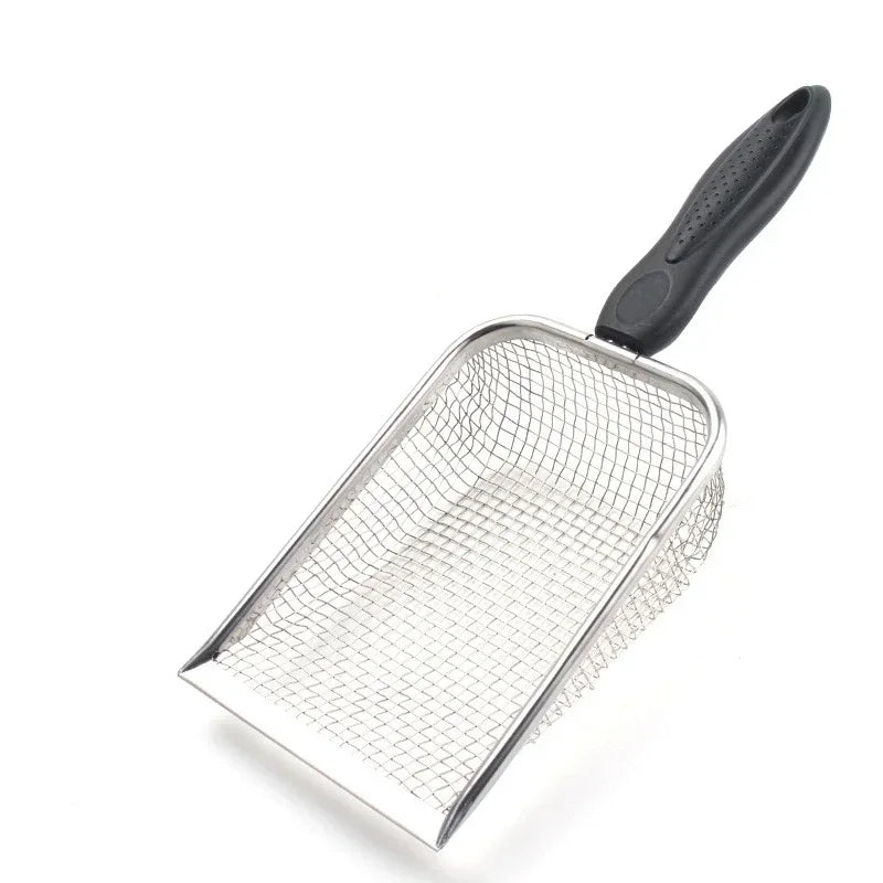 Pet Cat Litter Shovel – Heavy Duty Stainless Steel Scoop with Long Handle & Fast Sifting Design