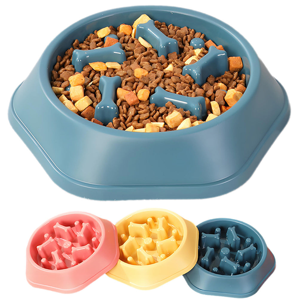 Anti-Choking Slow Feeder Bowl – Pet Puzzle Dish for Small & Medium Dogs or Cats)